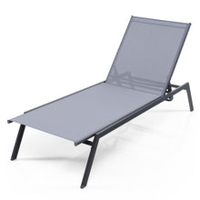 Load image into Gallery viewer, Outdoor Adjustable Chaise Lounge Chair with Lay Flat Position and Quick-Drying Fabric