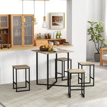 Load image into Gallery viewer, 5 Piece Square Space-saving Dining Table Set with 4 Stools