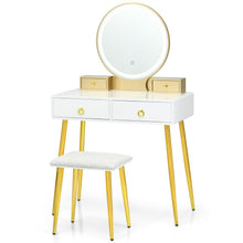 Load image into Gallery viewer, Vanity Table Set with Mirror-White