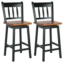 Load image into Gallery viewer, 24.5 Inches Set of 2 Swivel Bar Stools with 360° Swiveling-Black