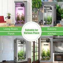 Load image into Gallery viewer, 35 × 35 × 70 Inch Plant Growth Tent with Floor Tray-Gray