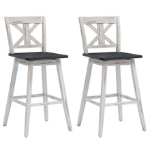 Load image into Gallery viewer, Set of 2 360-Degree Swivel Bar Stools for Home Restaurant-White