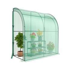 Load image into Gallery viewer, 7 x 3.5 x 7 Feet Lean-to Greenhouse with Flower Rack