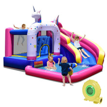 Load image into Gallery viewer, Unicorn Bounce Castle with 480W Air Blower