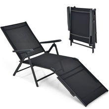 Load image into Gallery viewer, Patio Foldable Chaise Lounge Chair with Backrest and Footrest-Black