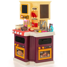 Load image into Gallery viewer, 67 Pieces Kid's Kitchen Playset with Vapor and Boil Effects-Purple