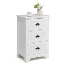 Load image into Gallery viewer, 3 Drawers End Storage Wood Side Nightstand-White