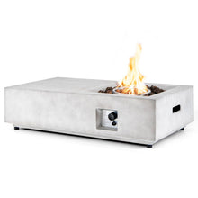 Load image into Gallery viewer, 48 Inch Outdoor Concrete Fire Pit with Lava Rocks-Gray