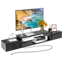 Load image into Gallery viewer, 55 Inches Floating TV Stand with Power Outlet-Black