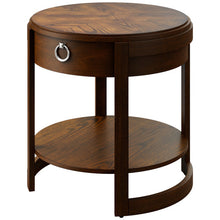 Load image into Gallery viewer, 2-Tier Round Side End Table with Drawer