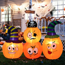 Load image into Gallery viewer, 5 Feet Long Halloween Inflatable Decoration 4 Pumpkin Lanterns Combo with Pirate
