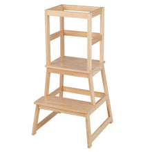 Load image into Gallery viewer, 2-in-1 Multifunctional Toddler Step Stool with Safety Rail-Natural