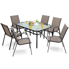 Load image into Gallery viewer, 7-Piece Patio Dining Set with 6 Stackable Chairs