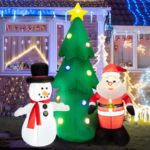 Load image into Gallery viewer, 6 Feet Tall Lighted Inflatable Christmas Decoration with Santa Claus and Snowman