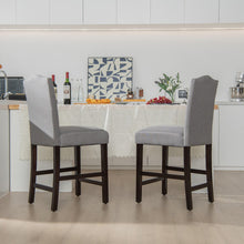 Load image into Gallery viewer, 2 Pcs Fabric Nail Head Counter Height Dining Side Chairs Set-Gray