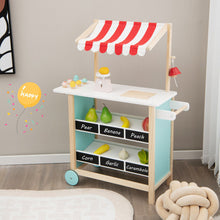 Load image into Gallery viewer, Kids Wooden Ice Cream Cart with Chalkboard and Storage