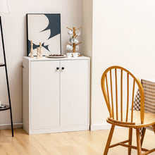 Load image into Gallery viewer, 2 Door Storage Base Cabinet with 3-Tier Shelf-White