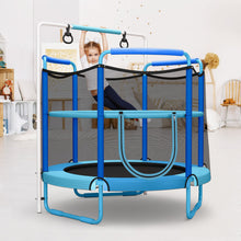 Load image into Gallery viewer, 5 Feet Kids 3-in-1 Game Trampoline with Enclosure Net Spring Pad-Blue