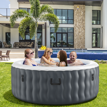 Load image into Gallery viewer, 4 Person Inflatable Hot Tub Spa with 108 Massage Bubble Jets-Gray