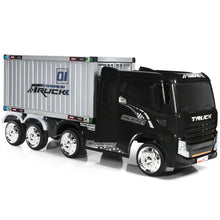 Load image into Gallery viewer, 12V Kids Semi-Truck with Container and Remote Control-Black
