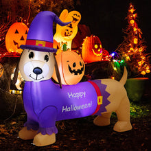 Load image into Gallery viewer, 5 Feet Long Halloween Inflatable Dachshund Dog with Pumpkin
