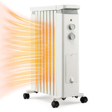 Load image into Gallery viewer, 1500W Portable Oil Filled Radiator Heater with 3 Heat Settings-White