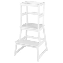 Load image into Gallery viewer, 2-in-1 Multifunctional Toddler Step Stool with Safety Rail-White