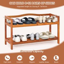 Load image into Gallery viewer, 2-Tier Wood Shoe Rack Freestanding Shoe Storage Organizer