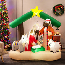 Load image into Gallery viewer, 6.7 Feet Christmas Inflatable Nativity Scene with LED Lights