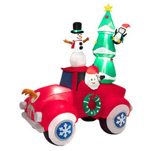 Load image into Gallery viewer, 8 Feet Tall Inflatable Santa Claus on Red Truck with LED Lights