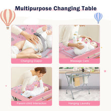 Load image into Gallery viewer, Baby Changing Table with Safety Belt and 4-side Defence-Pink