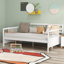 Load image into Gallery viewer, Full Size Metal Daybed Frame with Guardrails-White