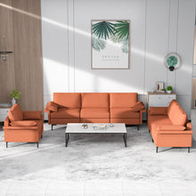 Load image into Gallery viewer, Large 3-Seat Sofa Sectional with Metal Legs for 3-4 people-Rust Red