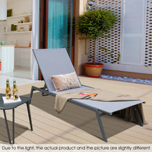 Load image into Gallery viewer, Outdoor Adjustable Chaise Lounge Chair with Lay Flat Position and Quick-Drying Fabric
