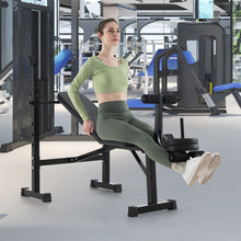 Load image into Gallery viewer, Adjustable Weight Bench and Barbell Rack Set with Weight Plate Post