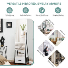 Load image into Gallery viewer, Jewelry Cabinet with Full Length Mirror-White