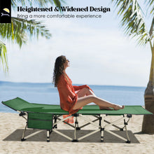 Load image into Gallery viewer, Wide Foldable Camping Cot with Carry Bag-Green