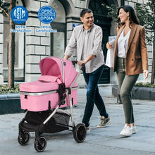 Load image into Gallery viewer, 2-in-1 Convertible Baby Stroller with Reversible Seat-Pink