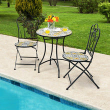 Load image into Gallery viewer, 28 Inches Mosaic Round Table with Exquisite Floral Pattern