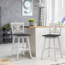 Load image into Gallery viewer, Set of 2 360-Degree Swivel Bar Stools for Home Restaurant-White