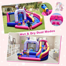Load image into Gallery viewer, Unicorn Bounce Castle with 480W Air Blower