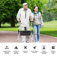Load image into Gallery viewer, Foldable Aluminum Alloy Frame Wheel Walker With Seat and Armrest Pad