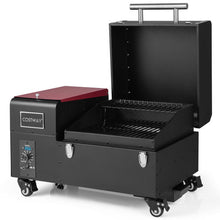 Load image into Gallery viewer, Movable Pellet Grill and Smoker with Temperature Probe-Black