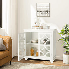 Load image into Gallery viewer, Kitchen Buffet Sideboard with Glass Doors and Adjustable Shelf-White