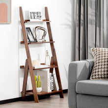 Load image into Gallery viewer, 4-Tier Bamboo Ladder Shelf Bookcase for Study Room-Brown