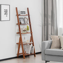 Load image into Gallery viewer, 5-Tier Bamboo Ladder Shelf for Home Use-Brown