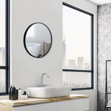 Load image into Gallery viewer, 16-inch Round Wall Mirror with Aluminum Alloy Frame-Black