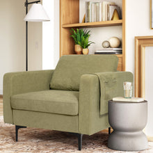 Load image into Gallery viewer, Modern Accent Armchair with Side Storage Pocket-Green