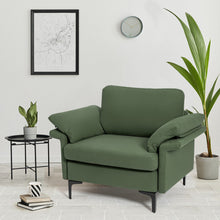 Load image into Gallery viewer, Modern Fabric Accent Armchair with Original Distributed Spring and Armrest Cushions-Army Green