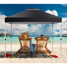 Load image into Gallery viewer, 2-Tier 10 x 10 Feet Pop-up Canopy Tent with Wheeled Carry Bag-Black